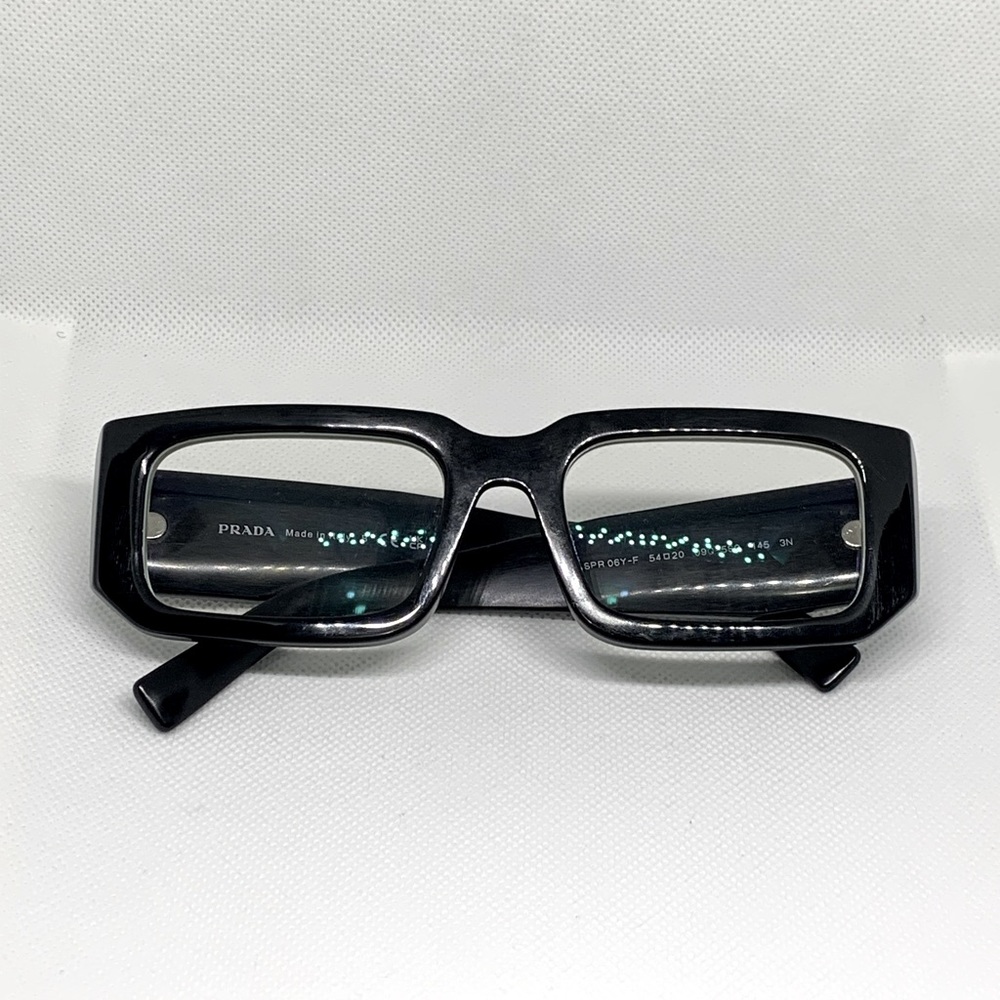 PRADA SYMBOLE PR 06YS Unisex Black Acetate Rectangular Sunglasses 54mm